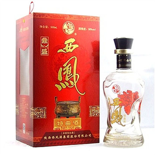 50度西凤特曲红盒浓香型白酒500ml现在价格