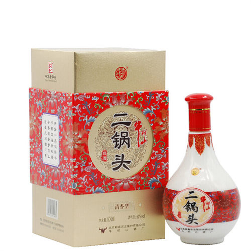 50度牛栏山红花瓷二锅头清香型白酒
