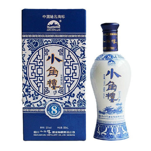 52度小角楼8年陈酿青花瓷浓香型白酒500ml一般要多少钱